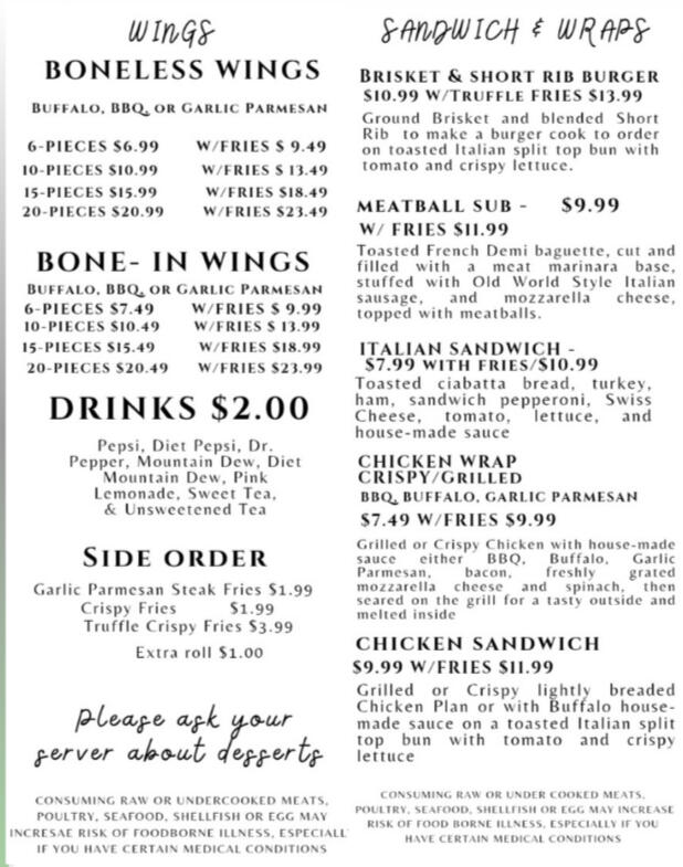 Sandwiches/Wraps/Wings